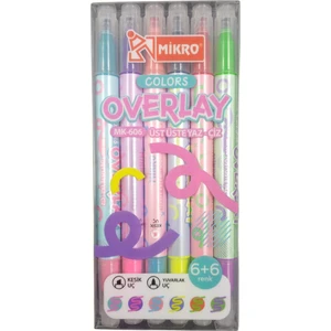 Mıkro MK-606-24 Overlay Fosforlu Kalem 6 Lı