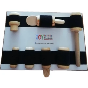 Cırt Cırt El Çalışması Excer Tablası 7 Makaralı Özel Eğitim Fizik Tedavi Rehabilitasyon Eğitici Ahşap Oyuncak. El bilek kol parmak çalışması kas gelişimi egzersiz materyali