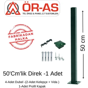 Ör-As Tel Örgü Panel Çit Diregi Aksesuarlı 50 cm Yeşil Renk
