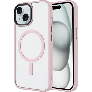 ZORE Apple iPhone 15 Plus Uyumlu Mat Arka Yüzey Wireless Şarj Özellikli  Flet Magsafe KAPAK-PEMBE-868043674