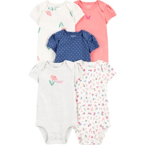Layette Kız Bebek Kısa Kollu Body 5'li Paket
