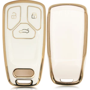 Rem Anahtar A4 Q5 Q7 3 Buton Smart Nano Anahtar Kılıfı Beyaz