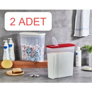 Braves 2 Adet Büyük Saklama Kabı Şekerlik Tuzluk Bakliyat Kabı 5,90 Lt Organizer Dolap Içi Düzenleyici