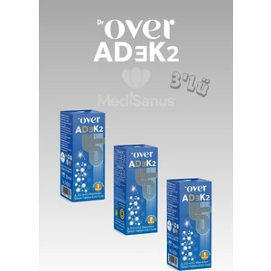 Dr. Over AD3K2 - D3 Vitamini, K2 Vitamini ve A Vitamini Içeren Gıda Takviyesi, 20 Ml, 400 Damla, D3K2 - 3 Kutu Bir Arada