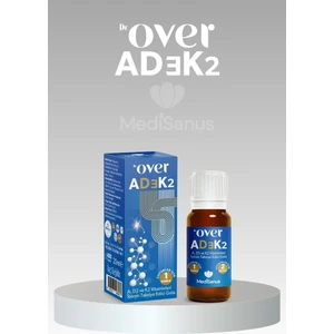 Dr. Over AD3K2 - D3 Vitamini, K2 Vitamini ve A Vitamini Içeren Gıda Takviyesi, 20 Ml, 400 Damla, D3K2
