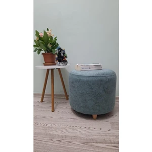 Ahşap Ayaklı Nubuk Yuvarlak Puf&bench Koltuk/tabure