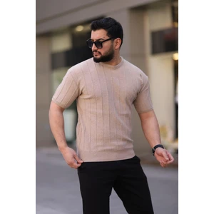 Bisiklet Yaka Kısa Kol Erkek Örme Triko Tişört