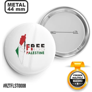 Sağlam Ajans Free Palestine İğneli Rozet 44 mm