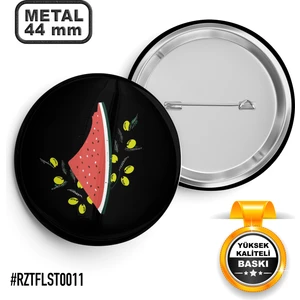 Sağlam Ajans Karpuz Filistin Harita İğneli Rozet 44 mm