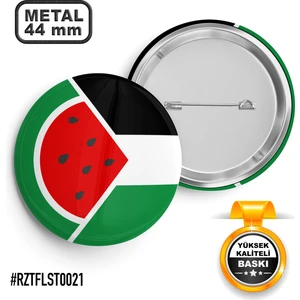 Sağlam Ajans Filistin Karpuz Bayrak İğneli Rozet 44 mm