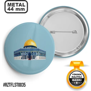 Sağlam Ajans Mescid-İ Aksa Mavi İğneli Rozet 44 mm