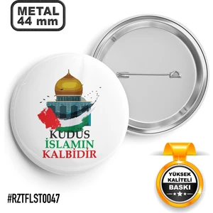 Sağlam Ajans Kudüs İslamın Kalbidir İğneli Rozet 44 mm