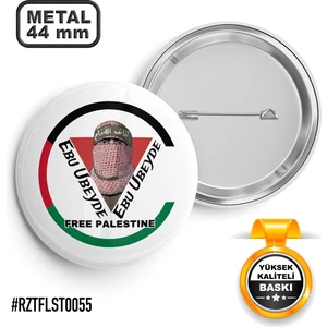 Sağlam Ajans Ebu Ubeyde Bayrak İğneli Rozet 44 mm