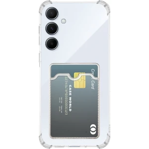 Caseworld Samsung Galaxy M15 Kapak Kamera Korumalı Kartlıklı Darbe Emici Özellikli Şeffaf Silikon Kılıf