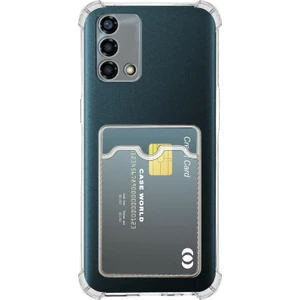 Caseworld Oppo A74 Kapak Kamera Korumalı Kartlıklı Darbe Emici Özellikli Şeffaf Silikon Kılıf