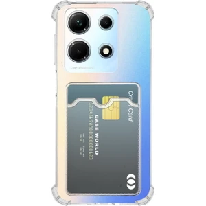 Caseworld Infinix Note 30I Kamera Korumalı Kartlıklı Darbe Emici Özellikli Şeffaf Silikon Kılıf