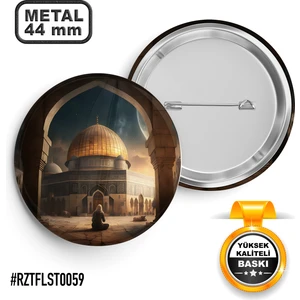Sağlam Ajans Mescid-İ Aksa Dua İğneli Rozet 44 mm