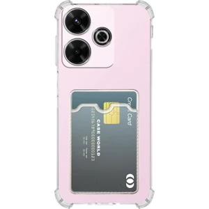 Caseworld Xiaomi Redmi 13 Kapak Kamera Korumalı Kartlıklı Darbe Emici Özellikli Şeffaf Silikon Kılıf