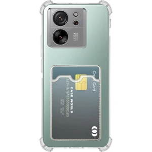 Caseworld Xiaomi Mi 13T Kapak Kamera Korumalı Kartlıklı Darbe Emici Özellikli Şeffaf Silikon Kılıf