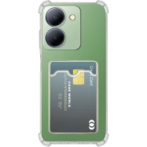 Caseworld Vivo Y27S 4g Kapak Kamera Korumalı Kartlıklı Darbe Emici Özellikli Şeffaf Silikon Kılıf
