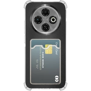 Case World Tecno Spark 30C Kapak Kamera Korumalı Kartlıklı Darbe Emici Özellikli Şeffaf Silikon Kılıf