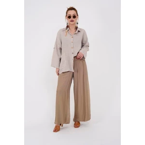 Italyan Korse Belli Astarlı Ipek Pantolon