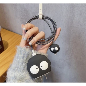 Brokoli Home Apple iPhone 18W/20W Uyumlu Şarj Kılıfı, Şarj Kablosu Örme Aparatı, Kablo Koruyucu Aparatı,siyah