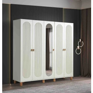 Pema home peri %100 mdf Membran 5 Kapaklı Dolap gardırop