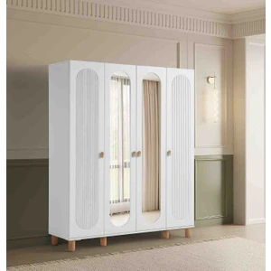 Pema home peri %100 mdf Membran 4 Kapaklı Dolap gardırop