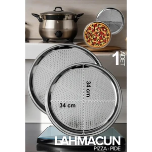 Çelik Delikli Pizza Tavası 34 cm