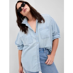 Kadın Açık Mavi Chambray Denim Big Washwell™ Gömlek