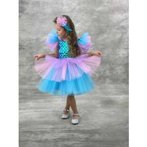 Pumpido Deniz Kızı Kısa Elbise Toka Set