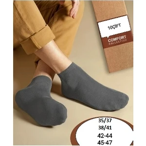 10 LU Ekonomik Düz Patik Çorap 38/41 BEDEN, RENK: ANTRASİT