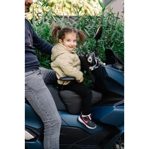 PROVANCE HONDA PCX Motosiklet Çocuk Koltuğu, Siyah Deri, Kollu, 4-8 Yaş Arası, Emniyet Kemerli HEDİYELİ
