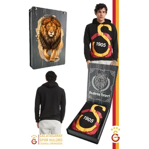 Orijinal Lisanslı Büyük Logo Kapüşonlu Erkek Sweat Gs Aslan Baskılı Hediyelik Ahşap Kutulu