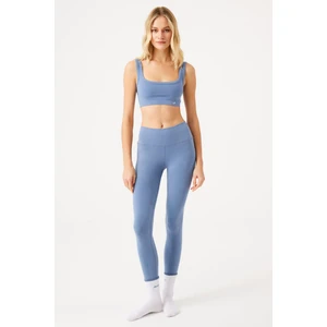 Aura Yüksek Bel 7/8 Modal Tayt Mavi