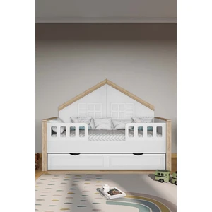 Çocuk Montessori Karyola Yavrulu, Beyaz, 90 x 190 ( Mdf Malzeme)