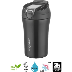 Sıcak Serisi Frosty Mug Kahve Bardağı 400 ml (Pipetli/pipetsiz Kullanım)