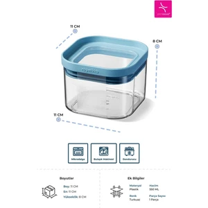 Seoul Kuru Gıda Saklama Kabı 550 ML - 11x11 x8cm
