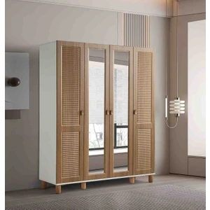 Pema Home Favori  %100 mdf Membran 4 Kapaklı Dolap Gardırop