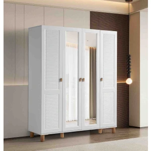 Pema Home Favori % 100 mdf Membran 4 Kapaklı Dolap Gardırop