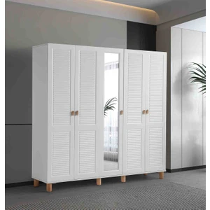 Pema Home Favori %100 mdf Membran 5 Kapaklı Dolap Gardırop