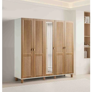 Pema Home Favori %100 mdf Membran 5 Kapaklı Dolap Gardırop