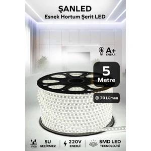 Şanled Hortum Esnek Şerit LED  Beyaz Işık + 220V FIŞ/1,2,3,4,5,10,15,20,25,50,100 Metre
