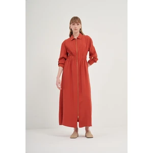 FTZ Women Kadın Modal Elbise  Kiremit 31033