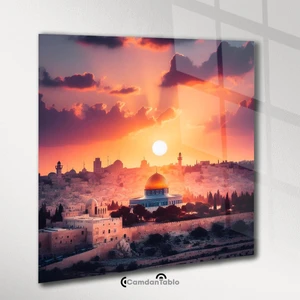 Exela Home Kare Kudüs Mescid-I Aksa Cam Tablo