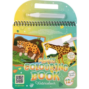 Sevimli Orman Hayvanları 12 Sayfa Sihirli Boyama Kitabı Özel Sulu Kalem ile Water Painting Eğitici Kitap