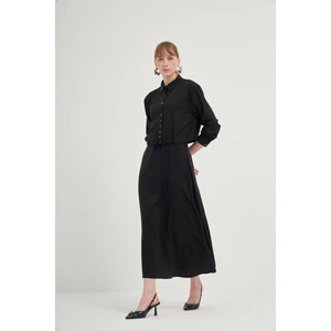 FTZ Women Kadın Etekli Tansel Takım  Siyah 31007