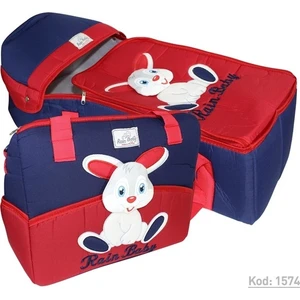 Rain Baby Kabartma Tavşanlı Kırmızı Bebek Taşıma Seti K1574