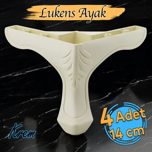 Lukens Mobilya Kanepe Koltuk Ünite Ayağı 14 Cm Krem Baza Ayakları (4 Adet)
